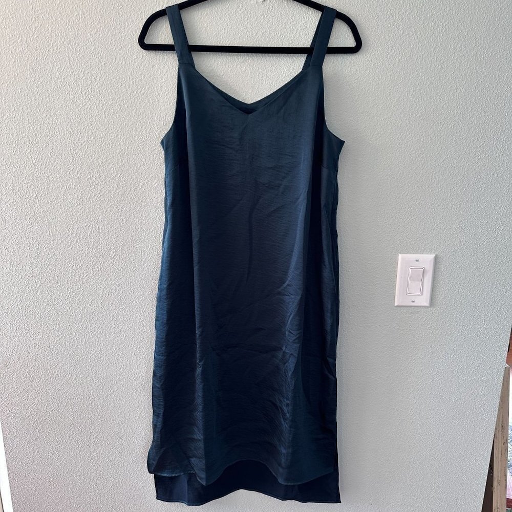 NWT Universal Standard Kara Luxe Satin Slip Dress Deep Green US XS 2 4